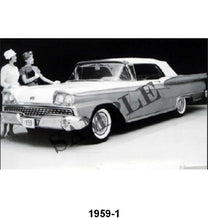 BLACK AND WHITE PICTURE - 59 CONVERTIBLE, TOP UP