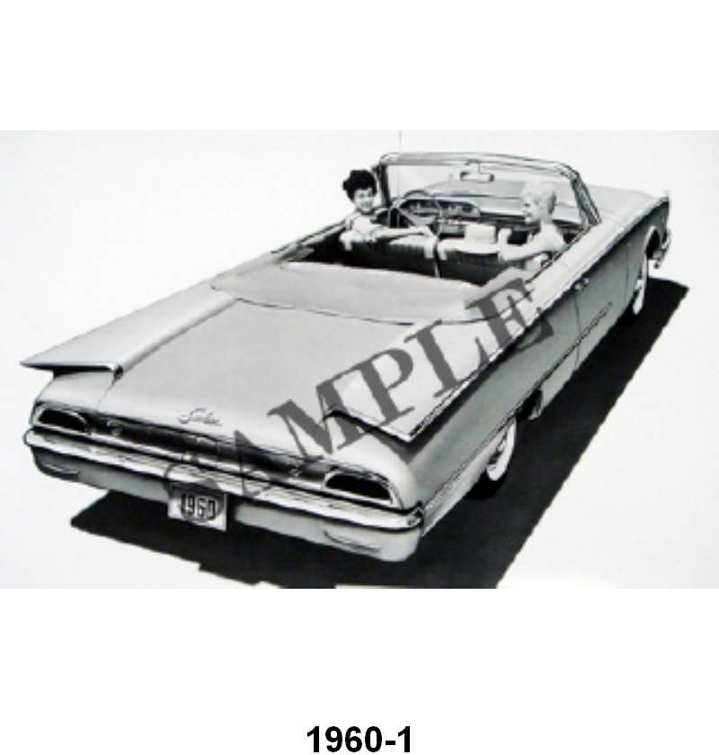 BLACK AND WHITE PICTURE - 60 GALAXIE CONVERTIBLE