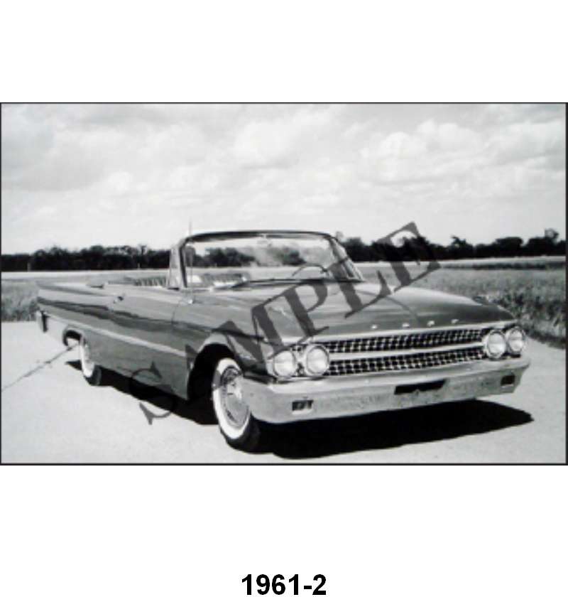 BLACK AND WHITE PICTURE - 61 GALAXIE CONVERTIBLE, TOP DOWN