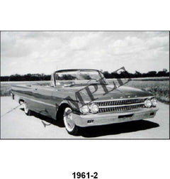 BLACK AND WHITE PICTURE - 61 GALAXIE CONVERTIBLE, TOP DOWN