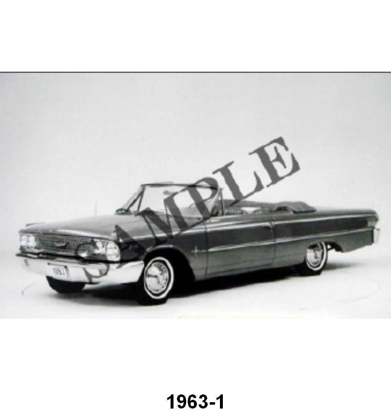 BLACK AND WHITE PICTURE - 63 GALAXIE XL CONVERTIBLE, TOP DOWN