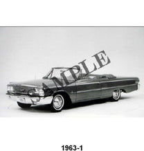 BLACK AND WHITE PICTURE - 63 GALAXIE XL CONVERTIBLE, TOP DOWN