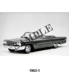 BLACK AND WHITE PICTURE - 63 GALAXIE XL CONVERTIBLE, TOP DOWN