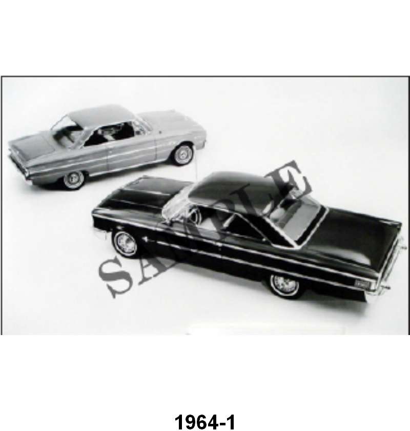 BLACK AND WHITE PICTURE - 64 GALAXIE HARDTOP & FALCON SPRINT HARDTOP