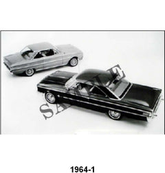 BLACK AND WHITE PICTURE - 64 GALAXIE HARDTOP & FALCON SPRINT HARDTOP
