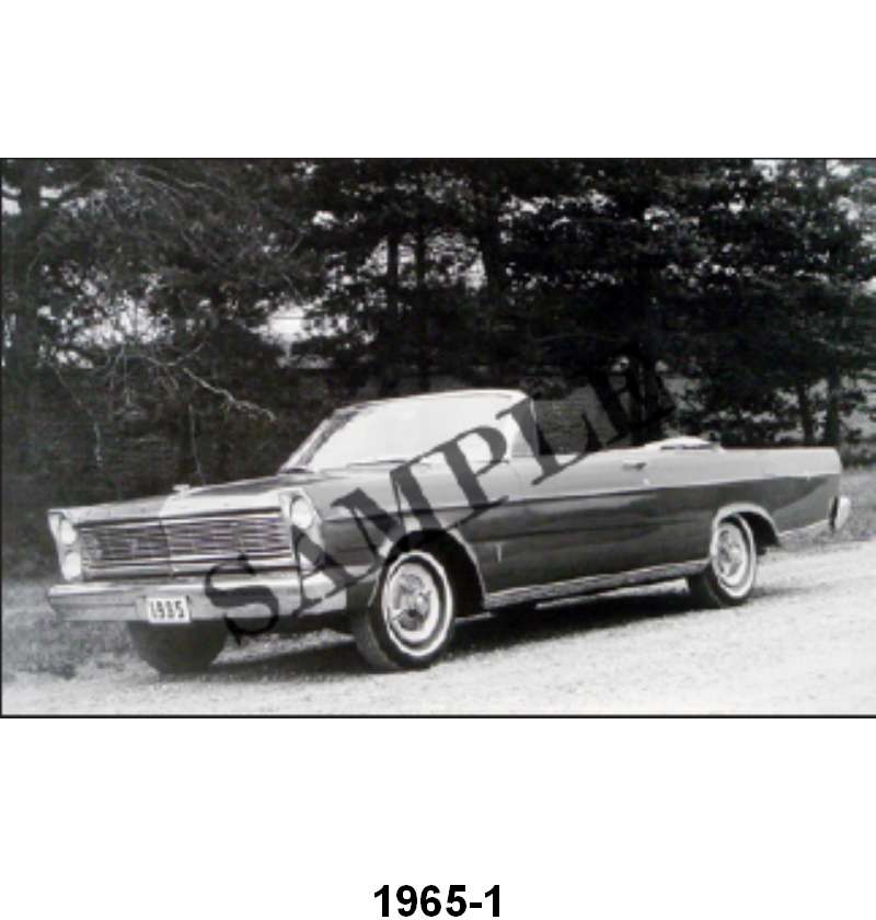 BLACK AND WHITE PICTURE - 65 GALAXIE 500 XL CONVERTIBLE, TOP DOWN