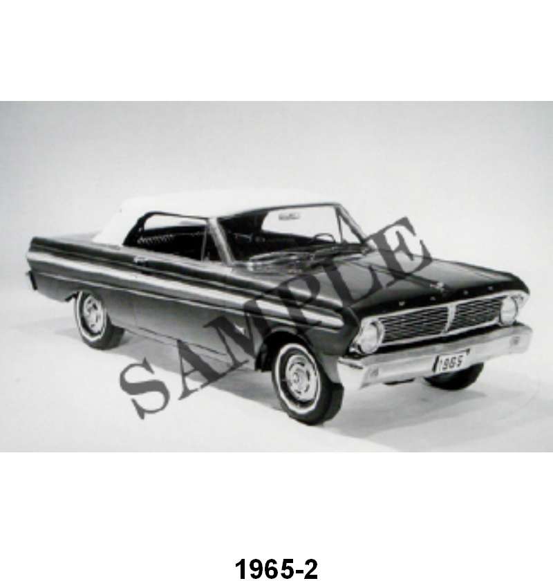 BLACK AND WHITE PICTURE - 65 FALCON FUTURA CONVERTIBLE, TOP UP