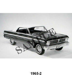 BLACK AND WHITE PICTURE - 65 FALCON FUTURA CONVERTIBLE, TOP UP