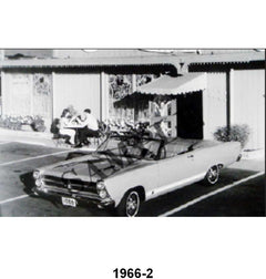BLACK AND WHITE PICTURE - 66 FAIRLANE 500 GT CONV TOP DOWN