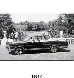BLACK AND WHITE PICTURE - 67 GALAXIE 428 CONVERTIBLE, TOP DOWN