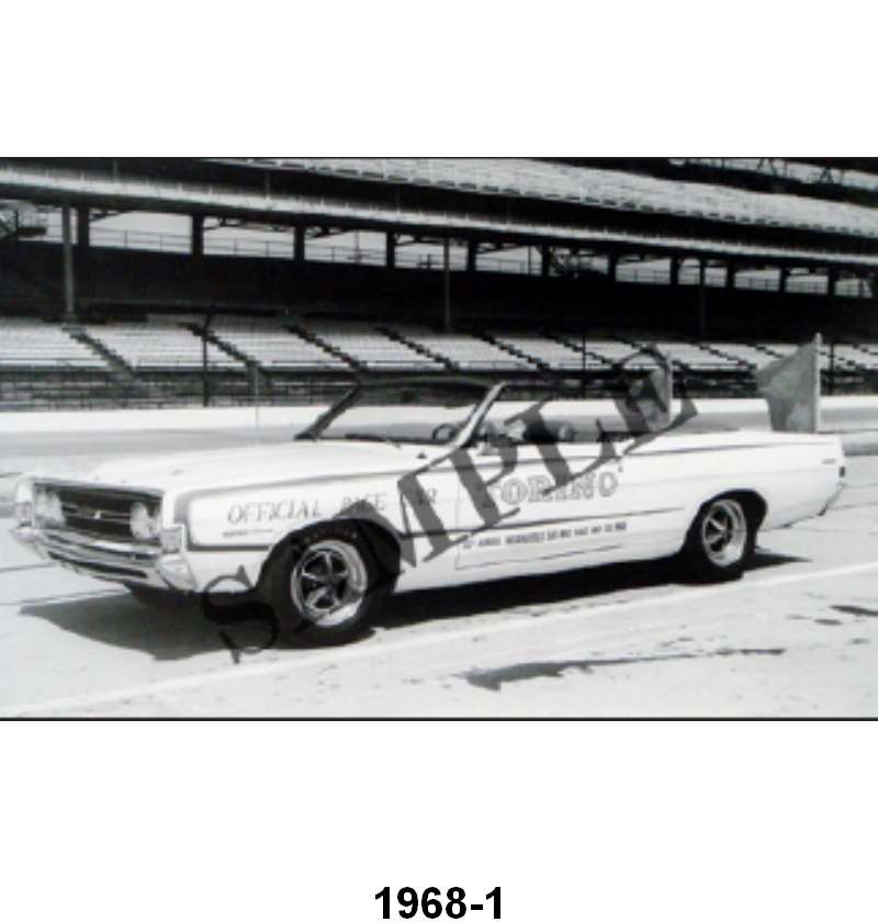 BLACK AND WHITE PICTURE - 68 TORINO CONVERTIBLE, INDY 500 PACE CAR