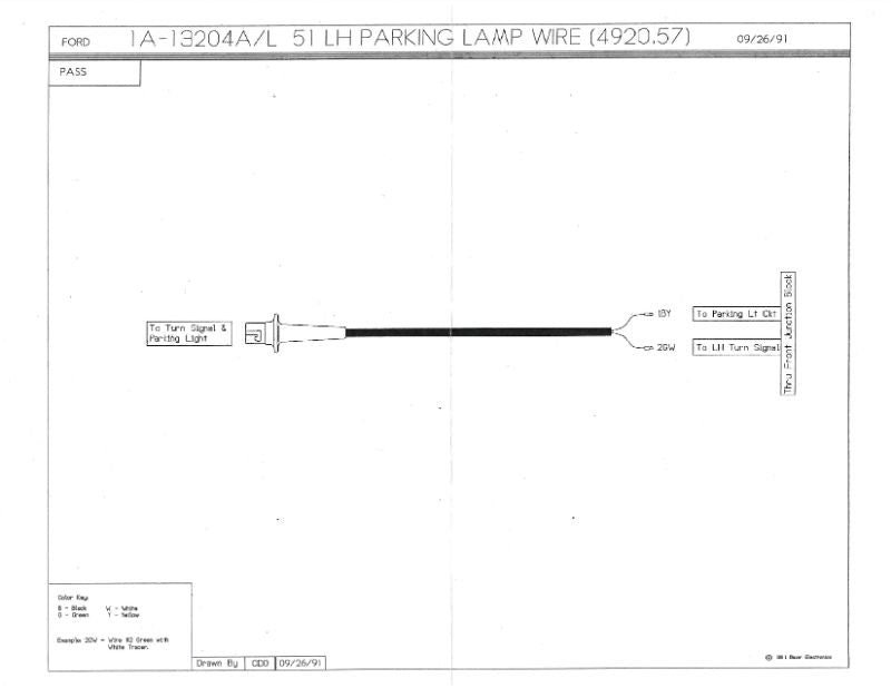 PARK LIGHT SOCKET & WIRING - 51 PASSENGER  LEFT HAND W/TURN