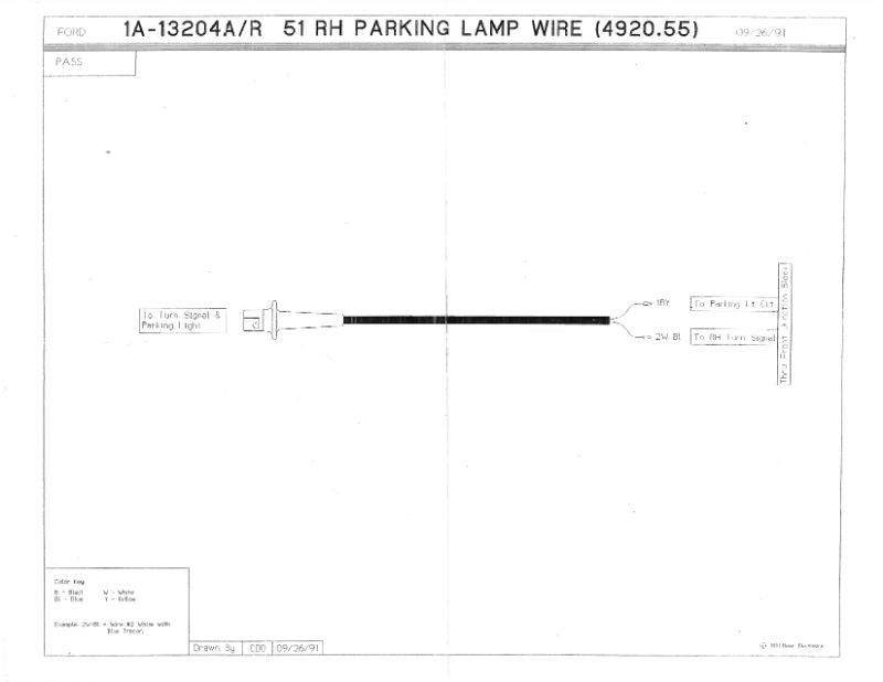 PARK LIGHT SOCKET & WIRING - 51 PASSENGER RIGHT HAND W/TURN