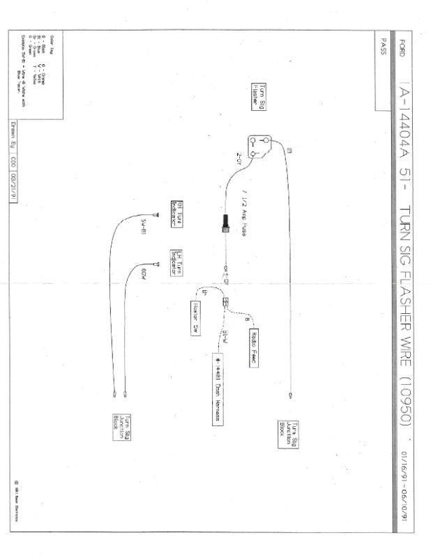 TURN SIGNAL FLASHER HARNESS - 51-52 PASSENGER