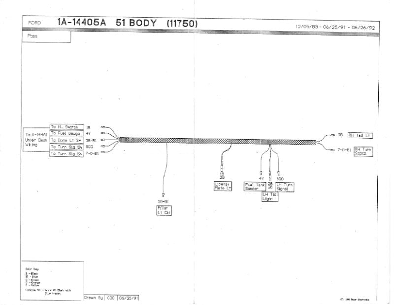 TAIL LIGHT WIRING HARNESS - 51 COUPE AND SEDAN