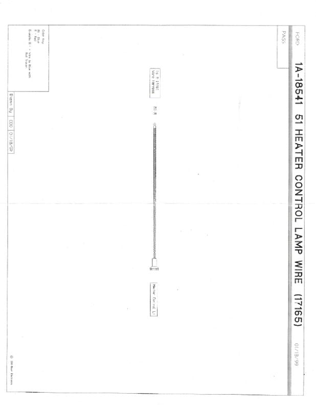 HEATER CONTROL LIGHT WIRE - 51 PASS/MERCURY