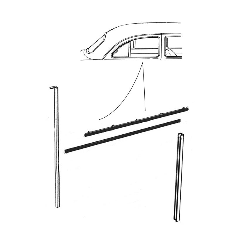 REAR DOOR WINDOW CHANNEL KIT - 50-51 4 DOOR SEDAN