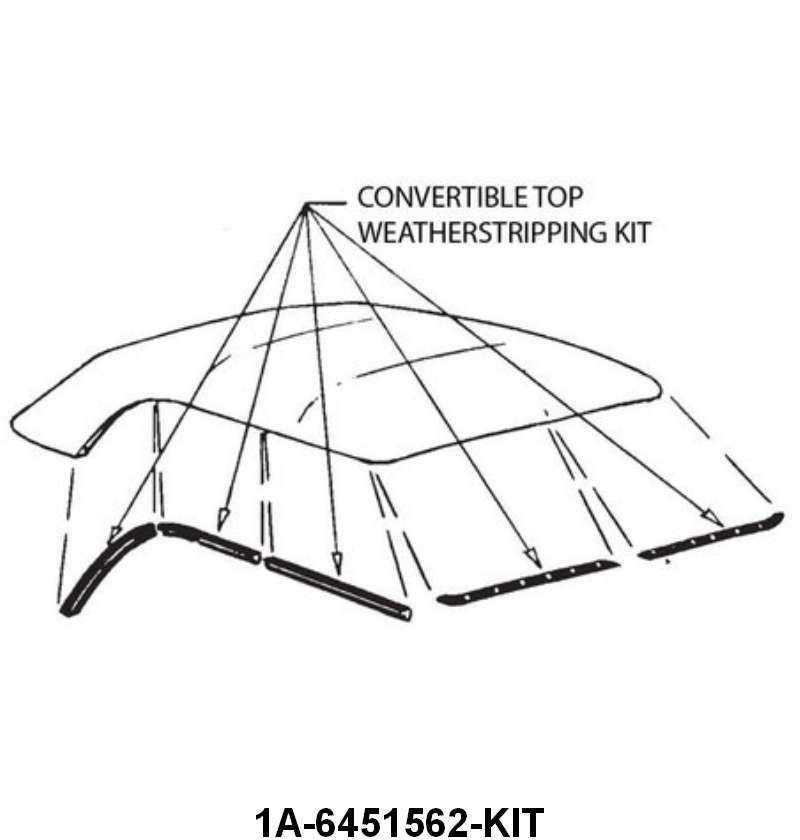 CONVERTIBLE TOP SEAL KIT - 51 CONV, 8 PIECES