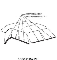 CONVERTIBLE TOP SEAL KIT - 51 CONV, 8 PIECES
