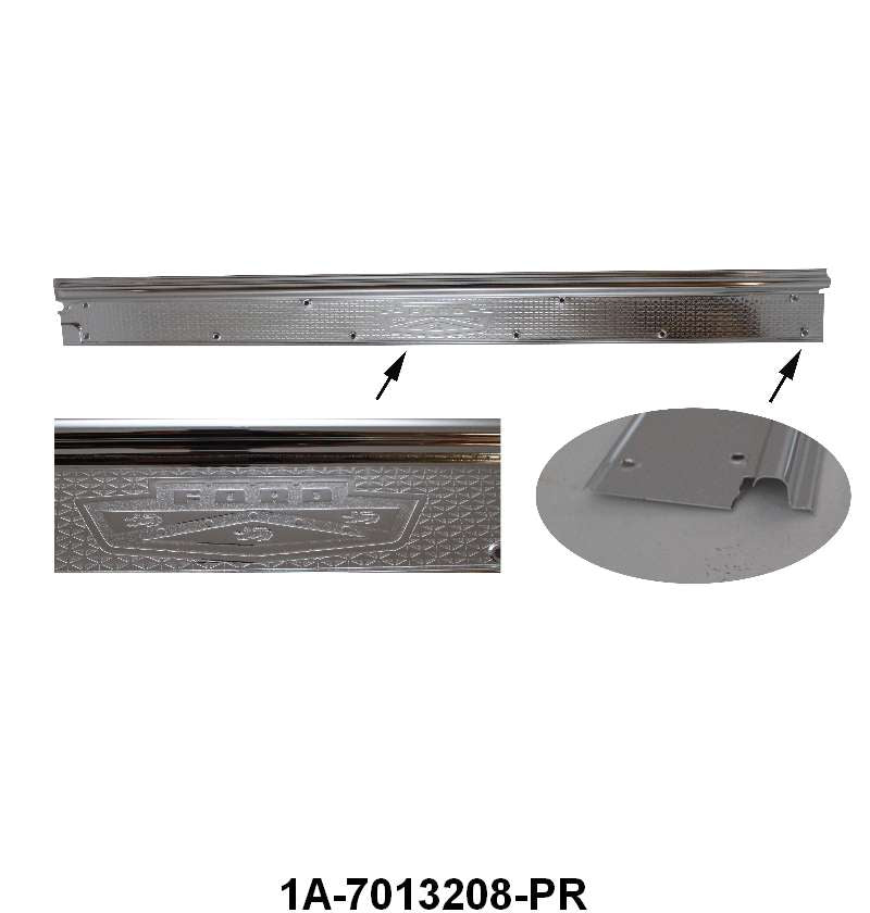 FRONT DOOR SCUFF PLATES - 51 COUPE, VIC,  2-DOOR SEDAN, CONVERTIBLE