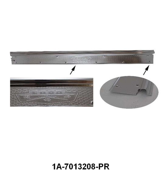 FRONT DOOR SCUFF PLATES - 51 COUPE, VIC,  2-DOOR SEDAN, CONVERTIBLE