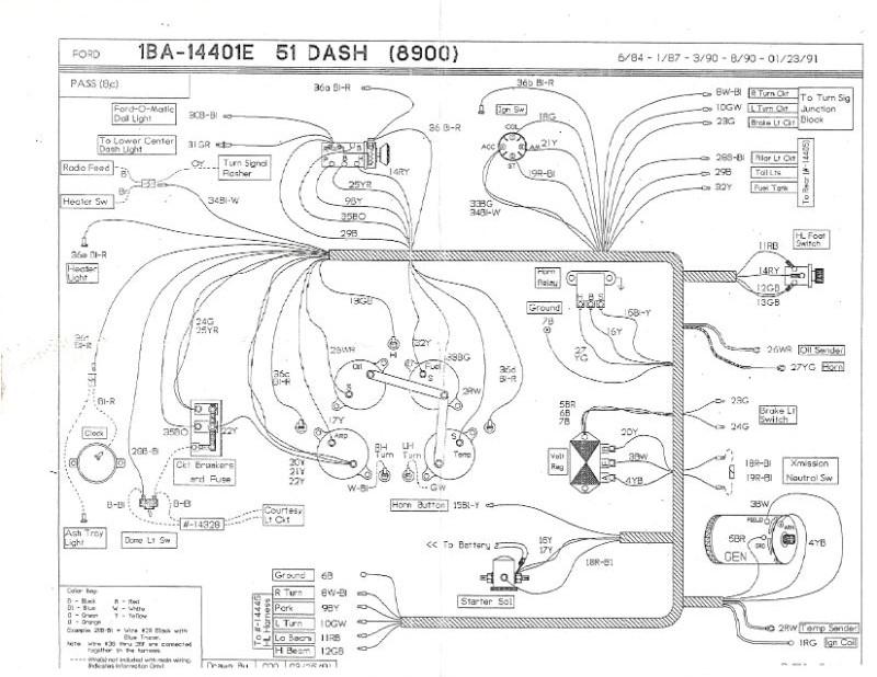 UNDER DASH TO ENGINE WIRES (COWL HARNESS) - 51 PASS V8 EX WGN, W/TURN SIGNALS