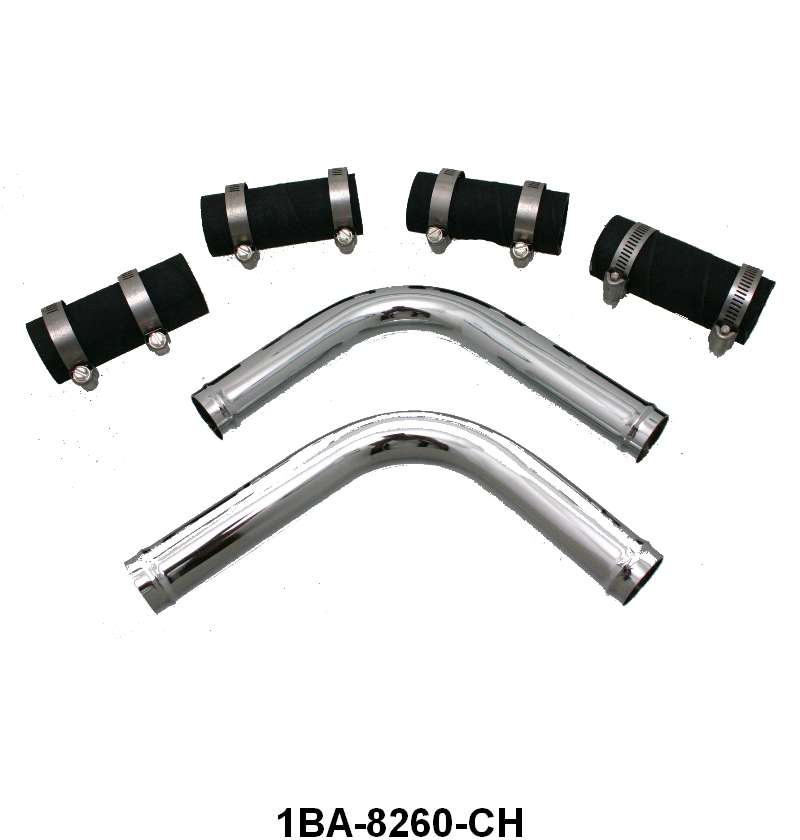 UPPER RADIATOR HOSES KIT - CHROME - 49-53 PASS/MERC V8