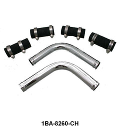 UPPER RADIATOR HOSES KIT - CHROME - 49-53 PASS/MERC V8