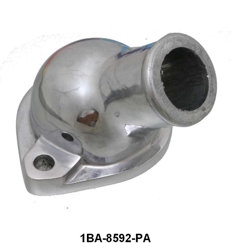 THERMOSTAT (WATER OUTLET) HOUSING - 49-53 PASS/MERC, 48-53 PU V8 POLISHED ALUM