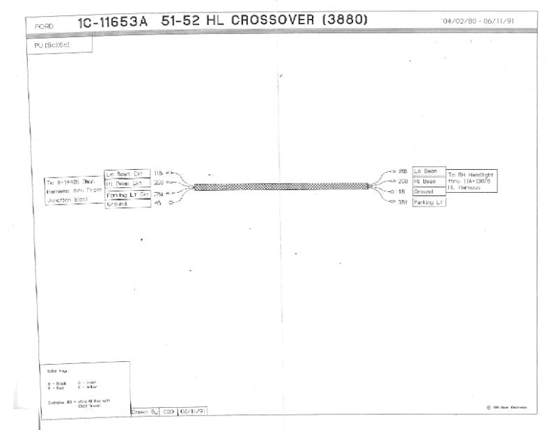 HEADLIGHT CROSSOVER WIRING HARNESS - 51-52 F-1/F-3