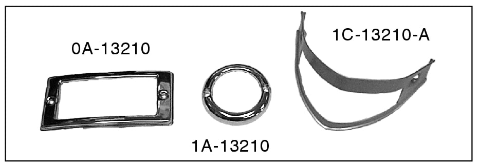PARK LIGHT LENS BEZEL - 51-52 F-1/F-3 PAINTED