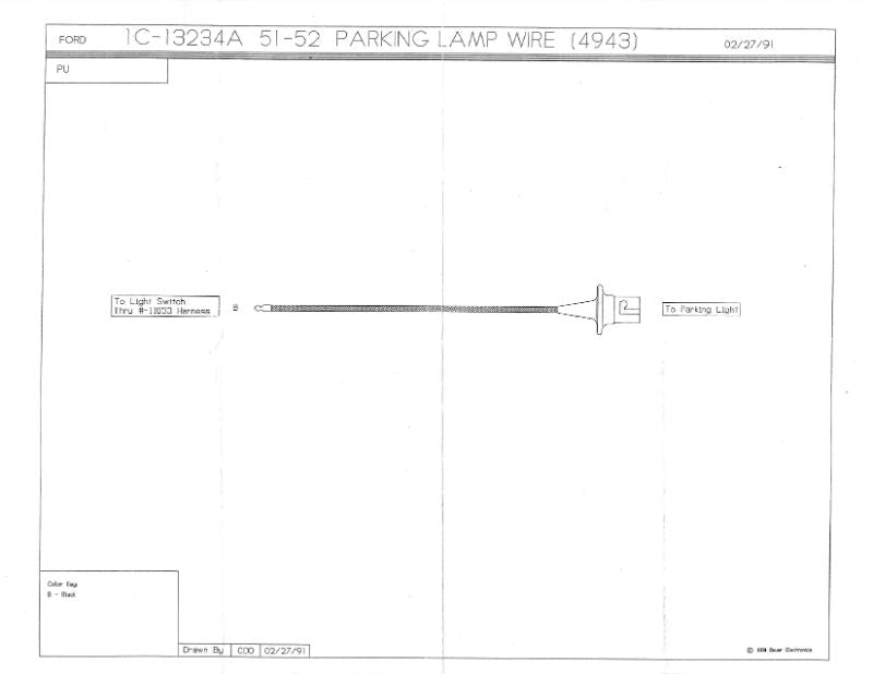 PARK LIGHT SOCKET & WIRING - 51-52 F-1/F-3 RH OR LH WITHOUT TURN