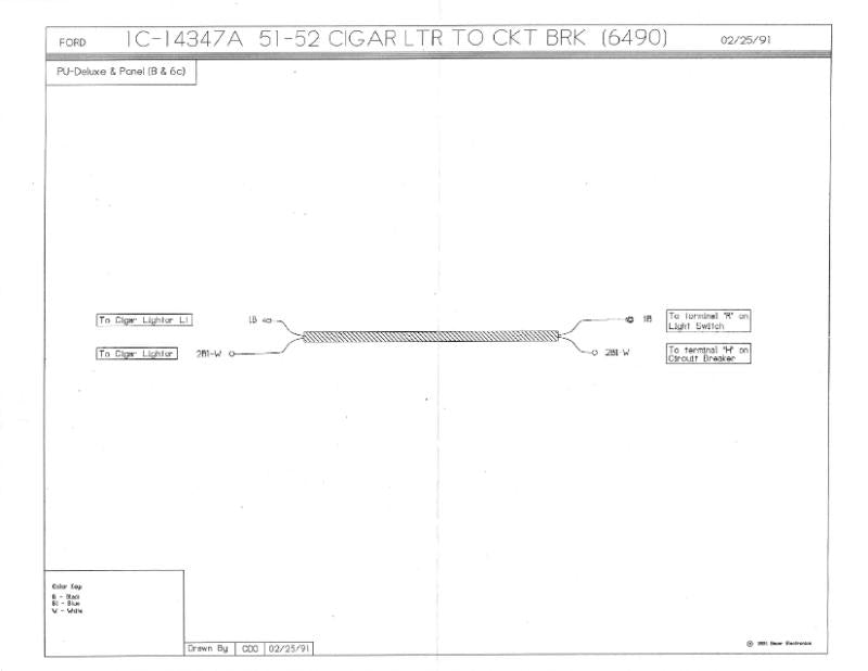 CIGAR LIGHTER TO CIRCUIT BREAKER WIRE - 51-52 F-1/F-3
