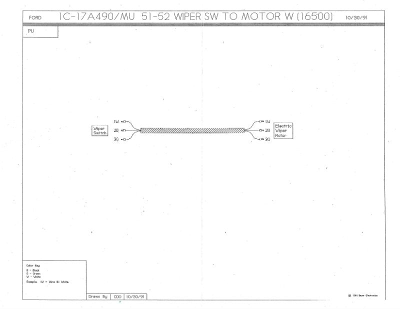 WIPER SWITCH TO WIPER MOTOR WIRE - 51-52 F-1/F-3