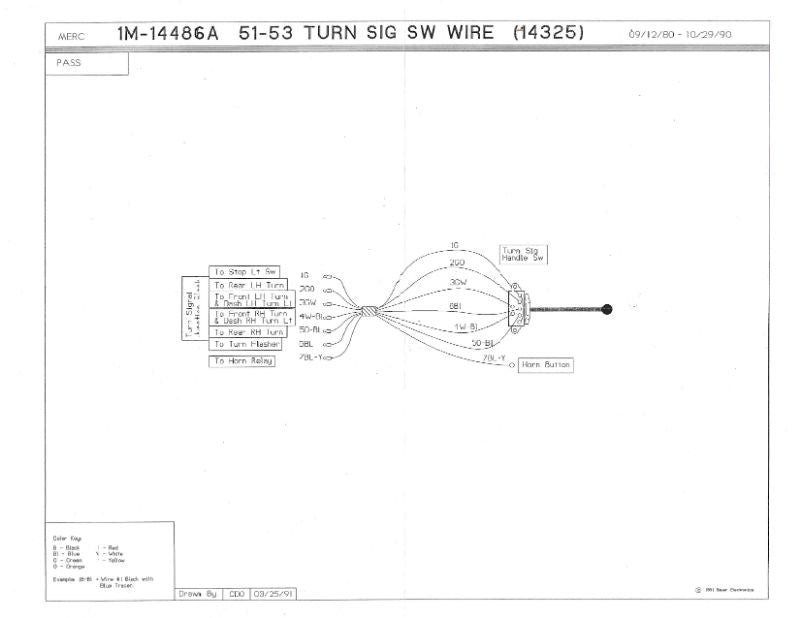 TURN SIGNAL SWITCH HARNESS - 51-54 MERCURY