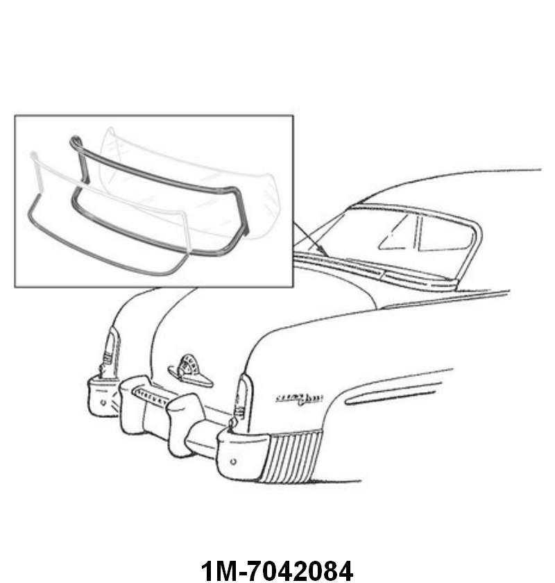REAR/BACK WINDOW SEAL - 51 MERC COUPE/SEDAN WITH LOCK STRIP