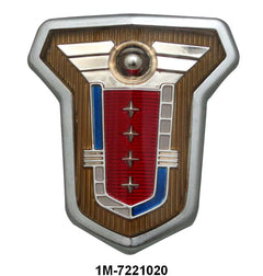 EMBLEM WITH METAL BEZEL - 51 MERC DOOR, 52-53 MERC FRONT FENDER