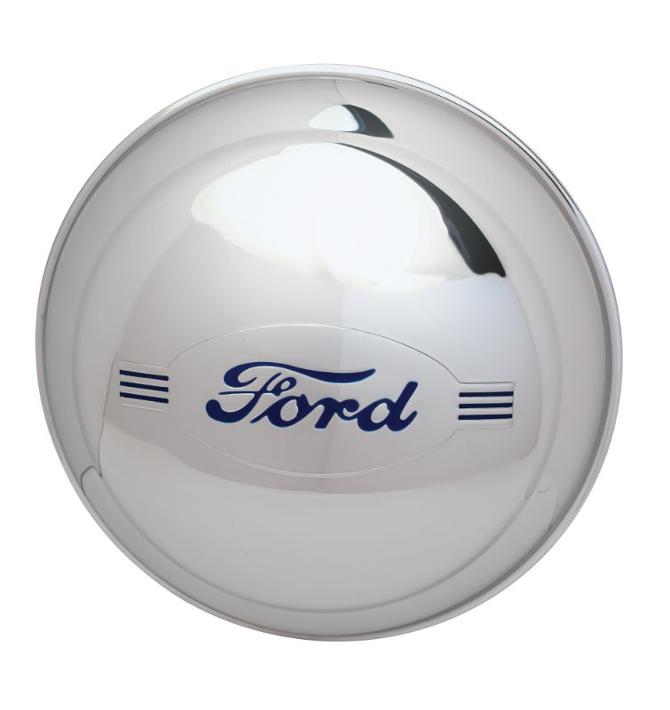 STAINLESS HUB CAP WITH BLUE PAINTED INSIGNIA - 42 PASS 46 PU