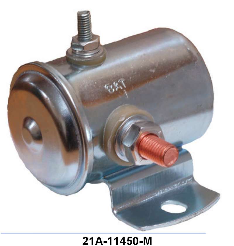 STARTER SOLENOID- STEEL CASE - 49-50 PASS, 48-51 PICKUP W/SCRIPT W/O BUTTON