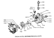 REBUILT DISTRIBUTOR - 42-48 PASS/MERC/PU V8 CRAB STYLE OUTRIGHT