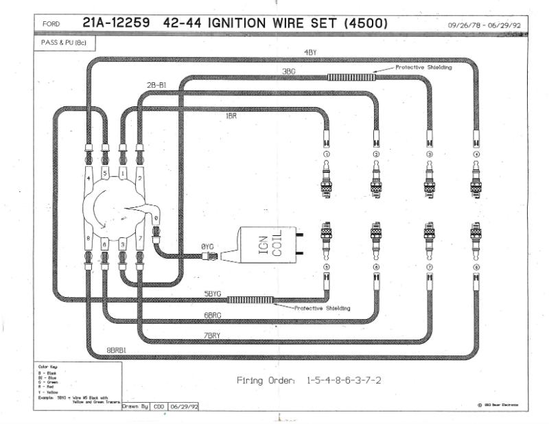 SPARK PLUG WIRE SET - 42-48 PASS/MERC, 42-47 PU V8 USE WITH 21A-12106