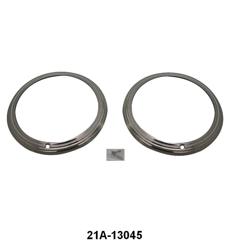 HEADLIGHT DOOR/BEZELS - 42 PASS STAINLESS W/3 RIBS