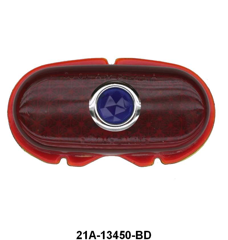 TAIL LIGHT LENS - 42-48 PASSENGER (EX WAGON) GLASS, BLUE DOT