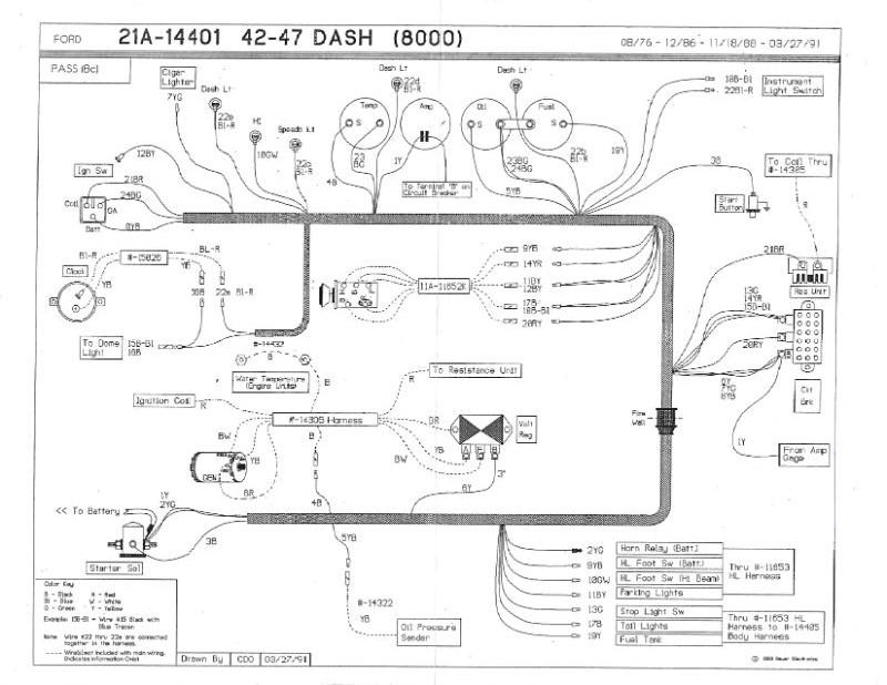 UNDER DASH TO ENGINE WIRES (COWL HARNESS) - 42-EARLY-47 PASSENGER