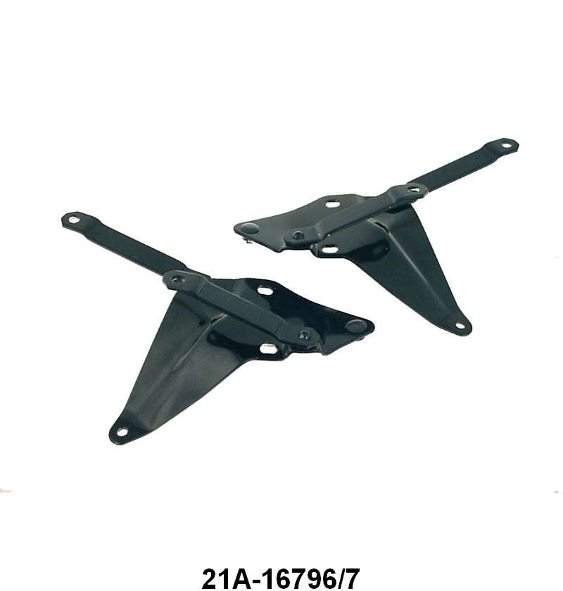 HOOD HINGE BRACKETS - LATE 41-48 PASS/MERC, BLACK