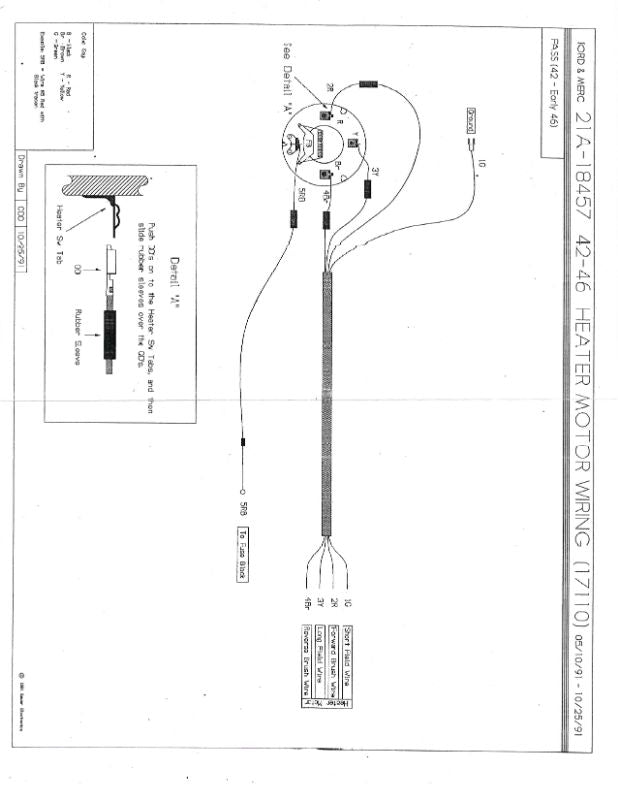 HEATER SWITCH TO HEATER MOTOR WIRE - 42-EARLY 46 PASS/MERC