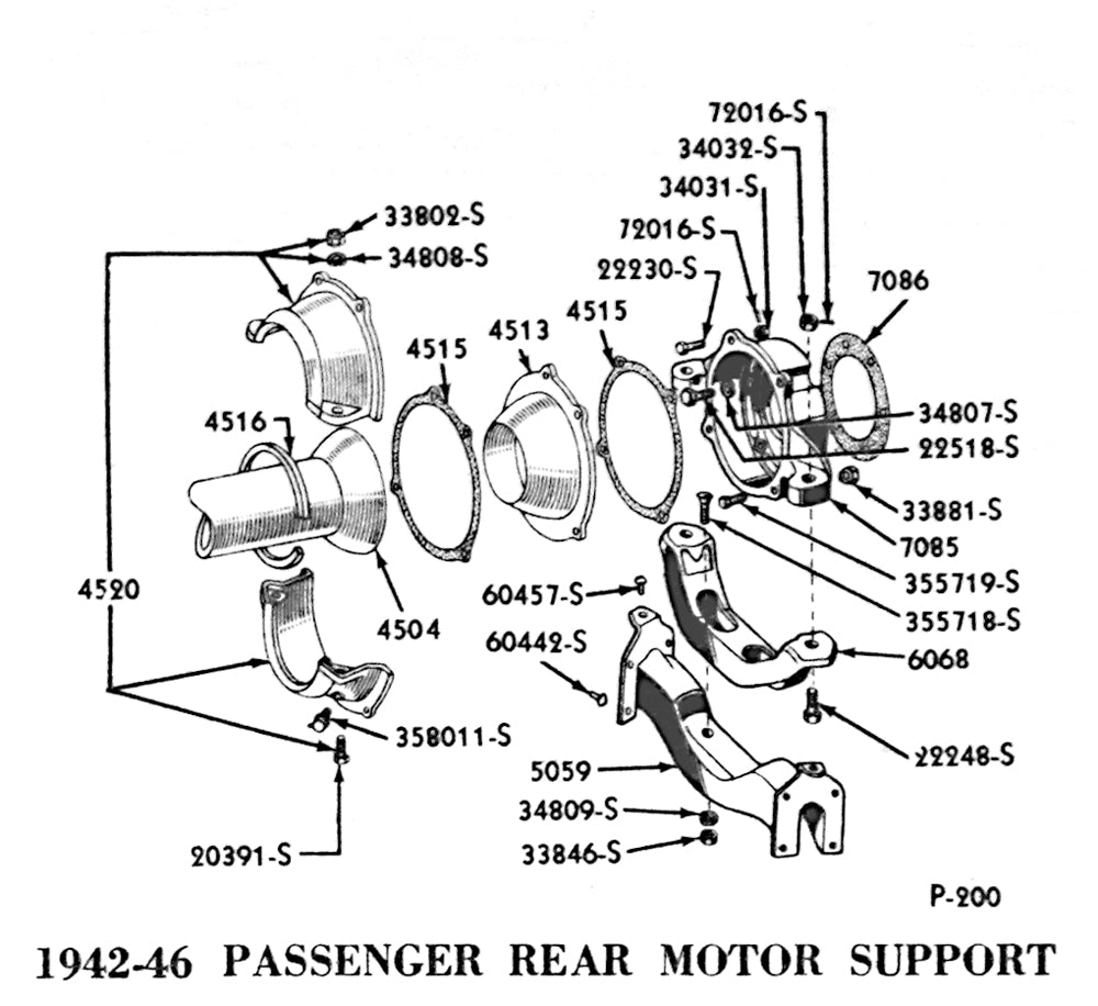 TRANSMISSION MOUNT - 42-48 PASS/MERC, 42-47 PU, 48-52 F-1 3spd