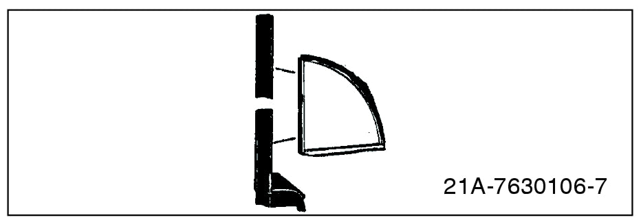 FRONT EDGE OF QUARTER WINDOW SEAL - 42-49 CONVERTIBLE