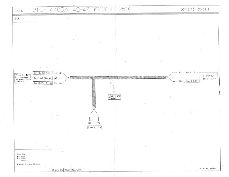 TAIL LIGHT WIRING HARNESS - 42-47 PICKUP