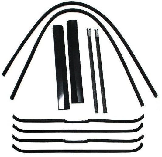 STAINLESS WINDOW CHANNEL KIT - 41-47 PICKUP WITH METAL FRAME ON GLASS